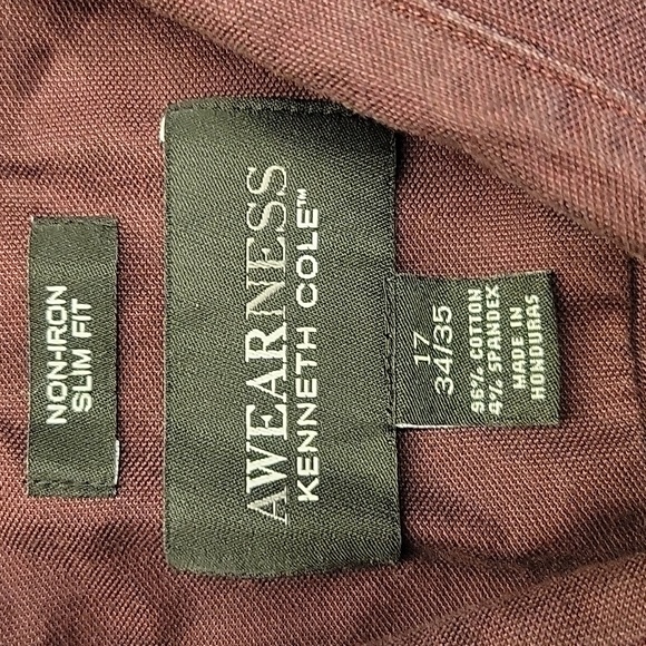 KENNETH COLE AWEARNESS Slim-fit Non-Iron Long-sleeved Button-down Shirt,17 34-35 - Picture 10 of 11